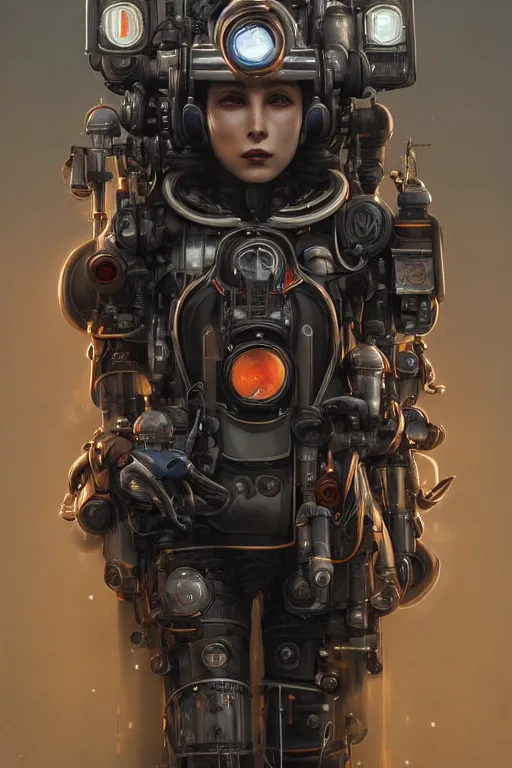 Image similar to a beautiful ultra detailed fine art portrait of a futuristic mechanical cybernetic firefighter cyborg in uniform, by tom bagshaw and anna dittman, studio lighting, firefighter, golden ratio composition, 3 5 mm lens, cybernetic scifi, deep depth of field, artstation, 8 k