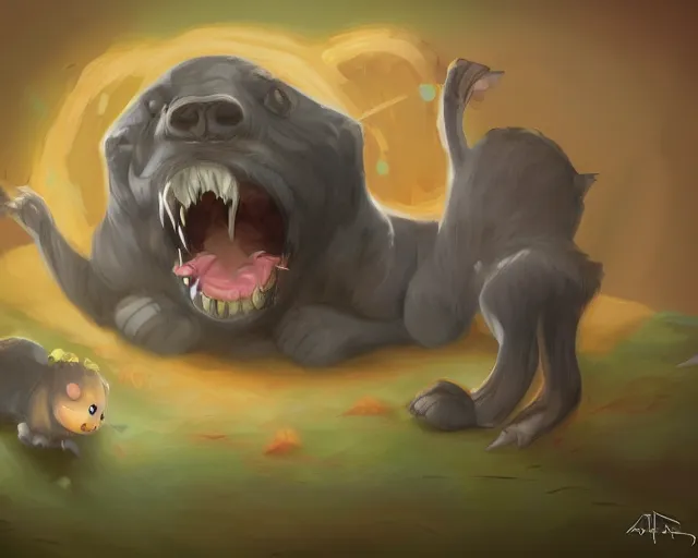 Image similar to \'HALP! I IS NOT A NOM!\', an adorable digital painting, trending on artstation