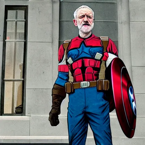 Prompt: Jeremy Corbyn as Captain America