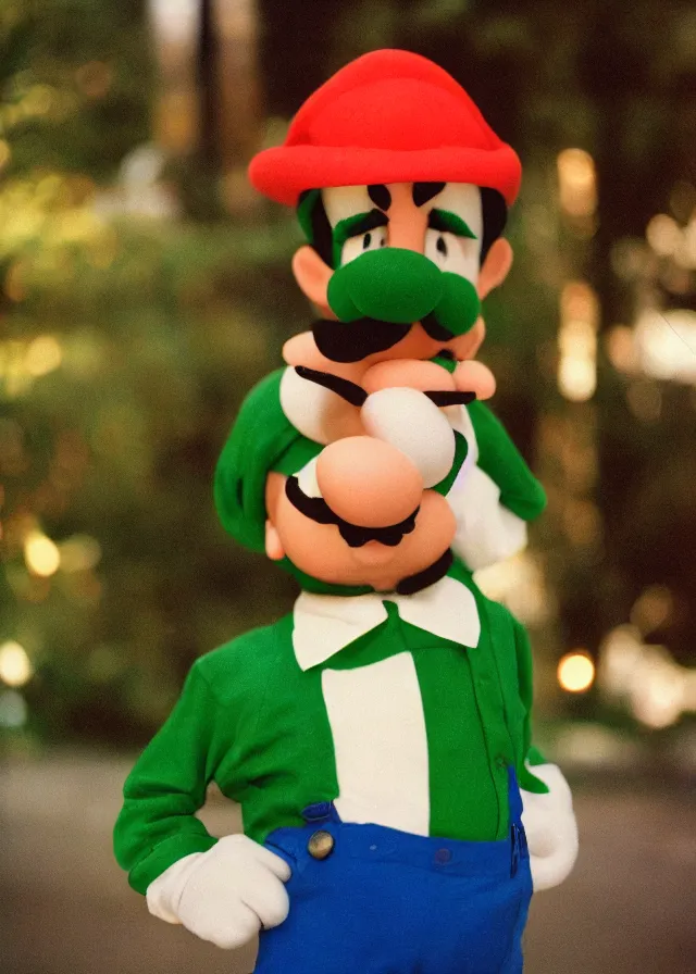 still image of charlie day dressed as luigi with a