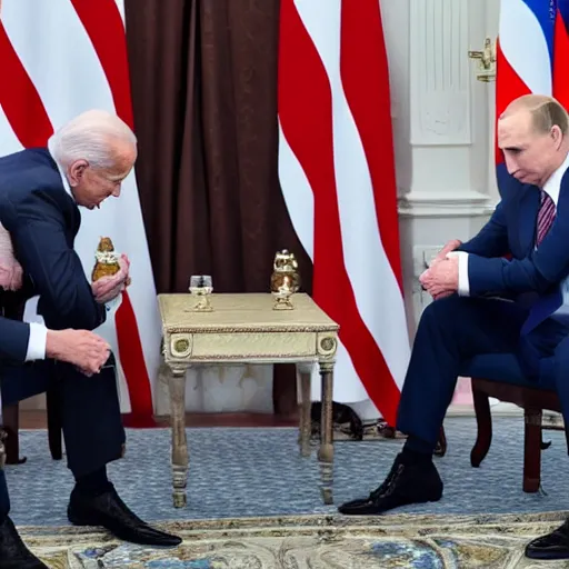 Image similar to biden and putin fighting in fortnight, close up, high quality photograph