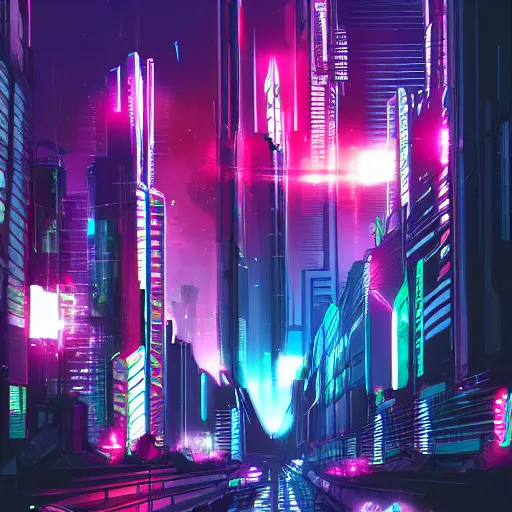 Prompt: chatedral in heaven,cyberpunk,retrowave art,trending on art station