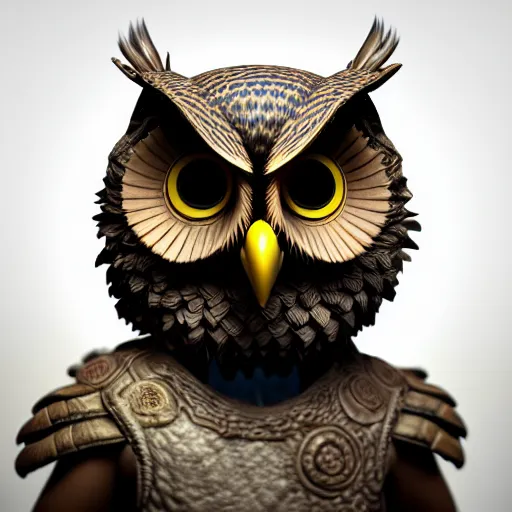 Prompt: anthropomorphic owl warrior ,highly detailed, 4k, HDR, award-winning, artstation, octane render