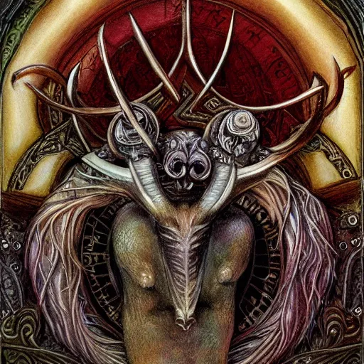 Image similar to detailed and sharp aries zodiac artwork, mystic style, detailed, 8 k, detailed, symmetrical, by brian froud