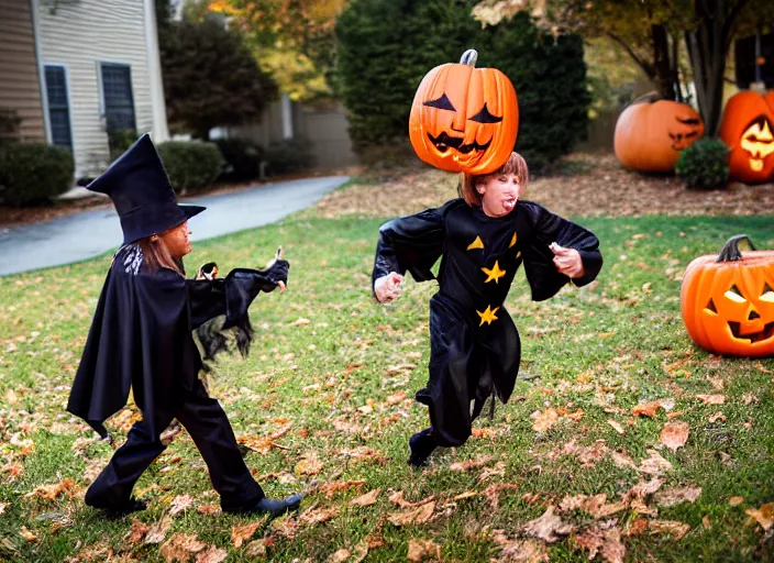 Image similar to dslr photo still of chuck norris trick or treating on halloween, 4 k, 1 2 0 mm f 1 6