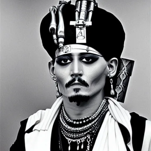 Image similar to johnny depp as an egyptian pharaoh