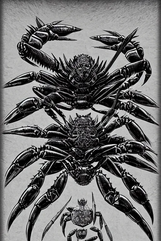 Image similar to crab humanoid figure warrior, symmetrical, highly detailed, digital art, needles, sharp focus, trending on art station, kentaro miura manga art style