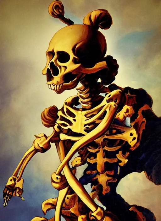 Image similar to sega saturn mr. bones rococo painting