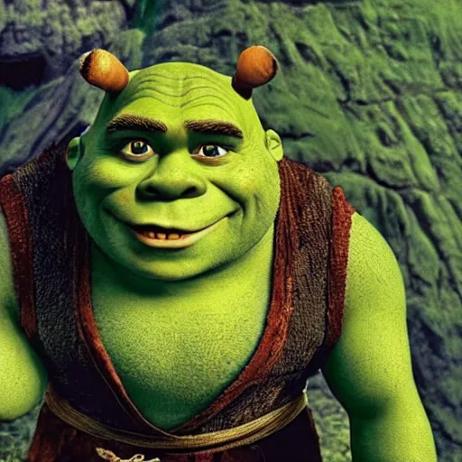 Image similar to shrek in lord of the rings