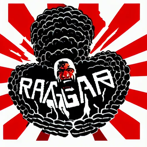 Image similar to rage against the machine, epic, vector art