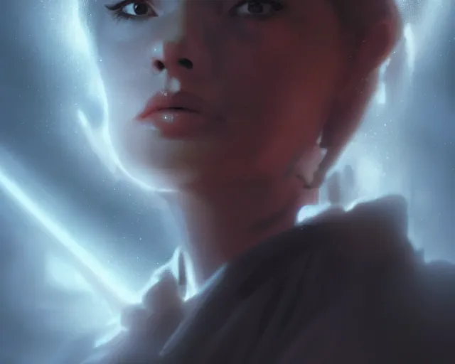 Image similar to film still, star wars, 1 8 years old dark lord of the sith judy garland, rim light, volumetric lighting, digital painting, artstation, concept art, smooth, sharp focus, illustration, art by arney freytag, glamour pose, greg rutkowski, soft ambient lighting, particle effects