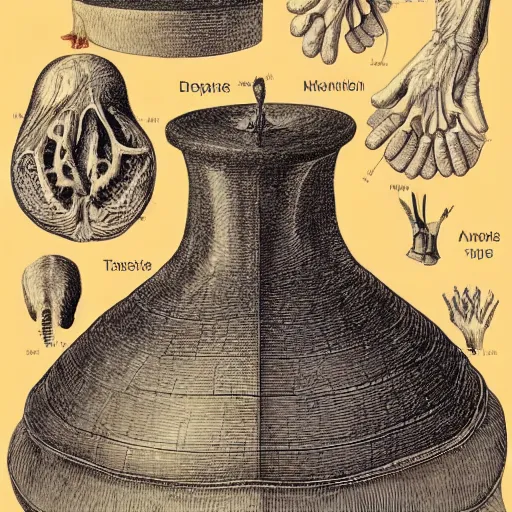 Prompt: educational and detailed anatomical illustration of a wizards hat