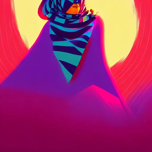 Prompt: curled perspective digital art of keffiyeh woman by anton fadeev from nightmare before christmas