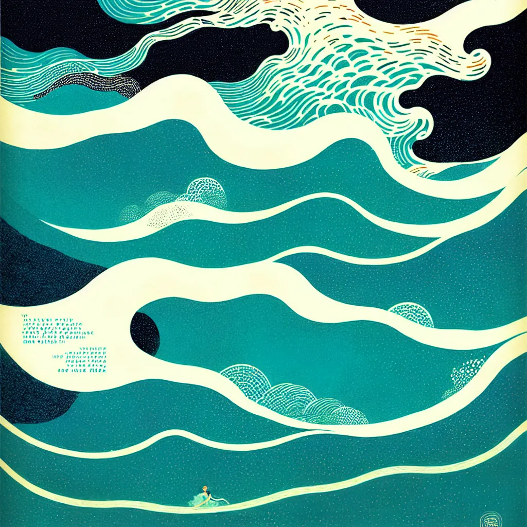 Image similar to ocean wave by victo ngai