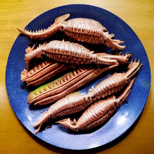 Prompt: a plate of alien food