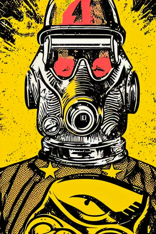 Image similar to fallout 7 6 retro futurist illustration art by butcher billy, sticker, colorful, illustration, highly detailed, simple, smooth and clean vector curves, no jagged lines, vector art, smooth andy warhol style