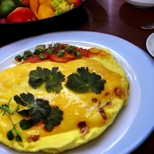 Image similar to Donald Trump on an omelette, food photography