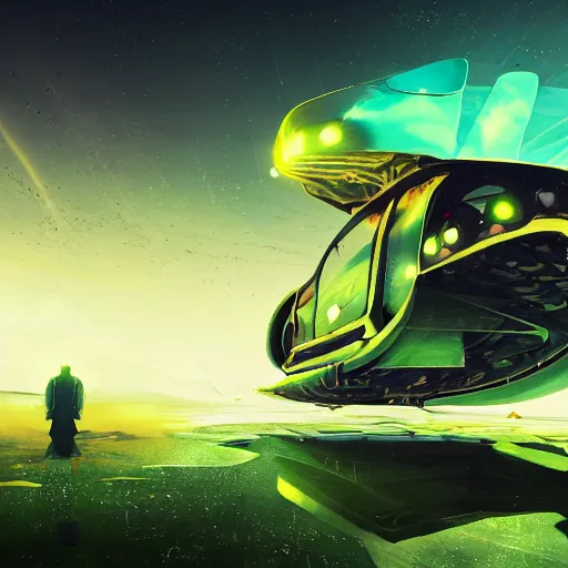 Image similar to solarpunk hovercar, clean energy, green technology, highway, sunny day, futurism, intricate, engines, glow, highly detailed, drone wings, peaceful, utopia, bright, digital painting, artstation, concept art, smooth, sharp focus, epic landscape, art by akihiko yoshida and tim mcburnie and anato finnstark