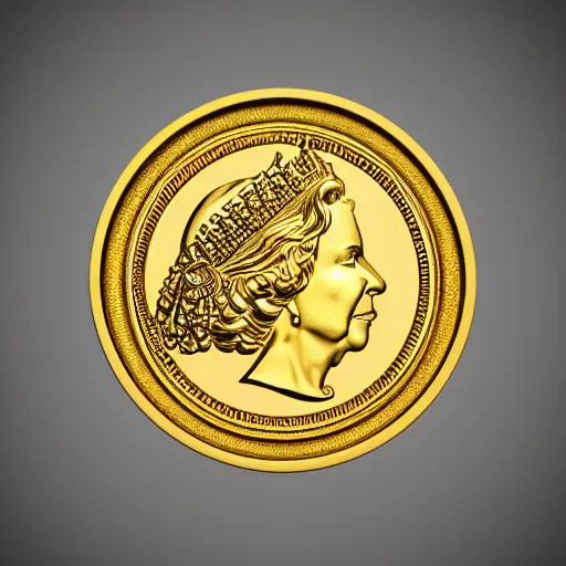 Image similar to 4K, HD, photorealistic gold coin