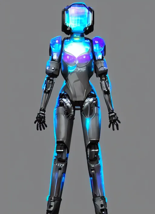 Prompt: holograph, female robot mech suit, angel wings, evangelion, quixel megascans, glitchpunk, character portrait, trending on artstation,