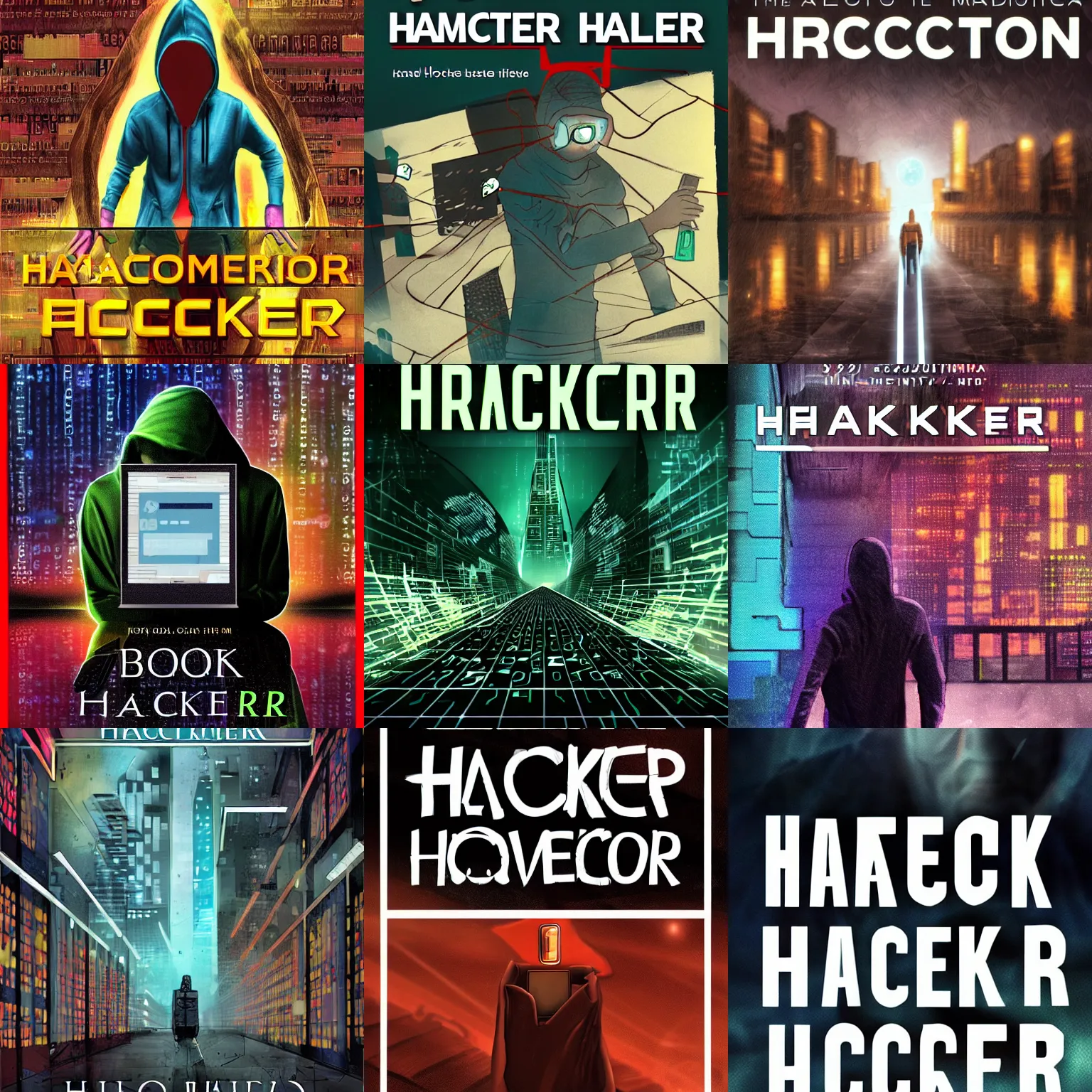 Prompt: book cover for the novel prompt hacker