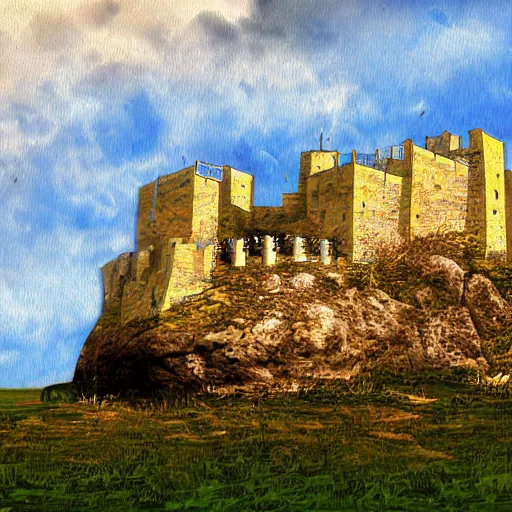 Prompt: an early middle ages fortress, digital art
