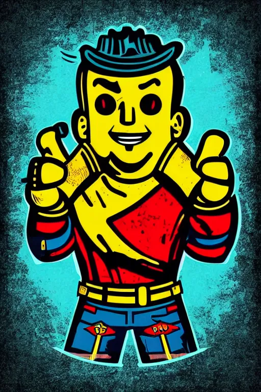 Image similar to fallout 7 6 retro futurist illustration art by butcher billy, sticker, colorful, illustration, highly detailed, simple, smooth and clean vector curves, no jagged lines, vector art, smooth andy warhol style