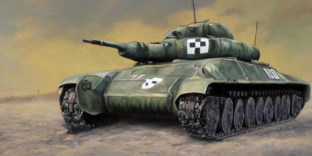 Image similar to panzer iv, oil painting