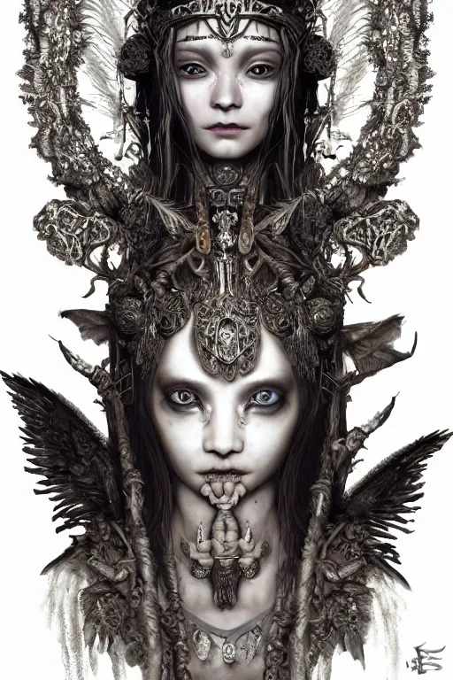 Image similar to A masterpiece ultrarealistic portrait of a Irristible angel princess tribal-shaman-knight-witch-ghost with Skull Iron mask. baroque renaissance girl in the night forest. medium shot, intricate, elegant, highly detailed. trending on artstation, digital art, by Stanley Artgerm Lau, WLOP, Rossdraws, James Jean, Andrei Riabovitchev, Marc Simonetti, Yoshitaka Amano. background by James Jean and Gustav Klimt, light by Julie Bell, 4k, porcelain skin.