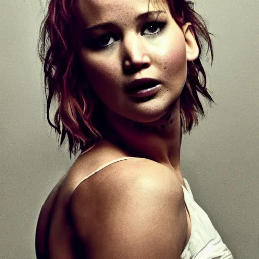 Prompt: Promo picture of Jennifer Lawrence as Lyla Durden Fight Club remake (2029)