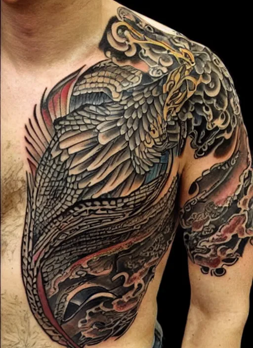 Image similar to phoenix tattoo, intricate, fine details, ultra detailed