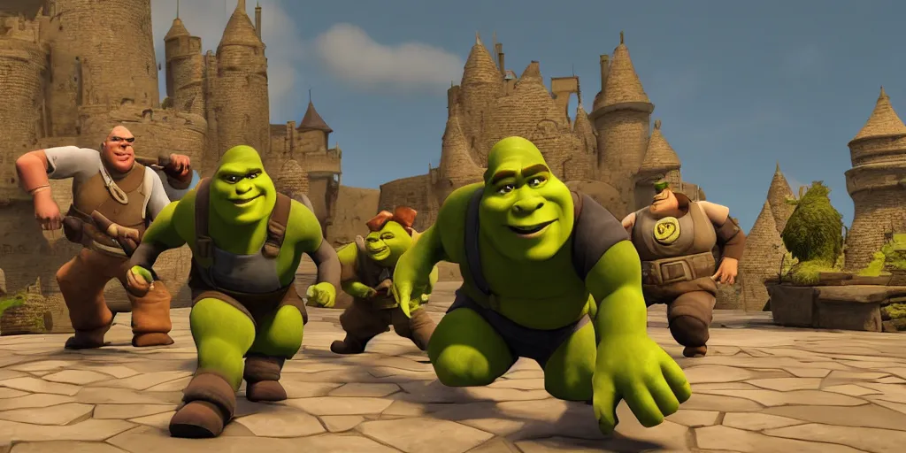 Image similar to shrek in team fortress 2, realistic 4 k octane beautifully detailed render, 4 k post - processing, highly detailed, intricate complexity, epic composition, magical atmosphere, cinematic lighting, masterpiece, ultra hd