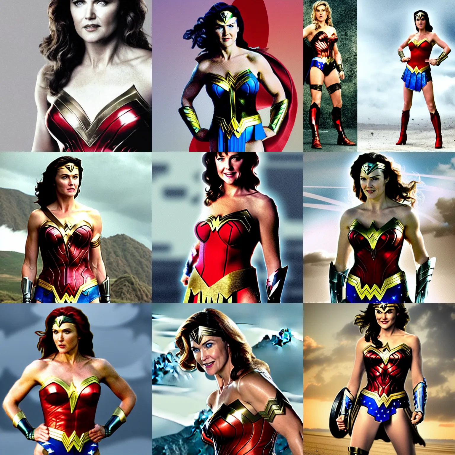 Prompt: lucy lawless as wonder woman