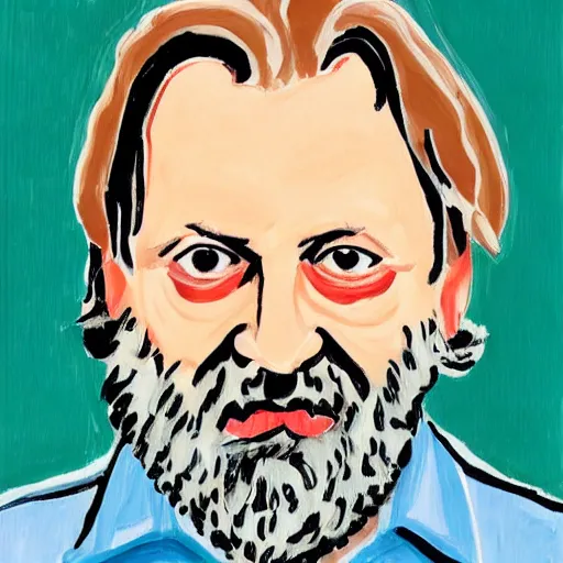 Image similar to Slavoj Zizek by Elizabeth Peyton