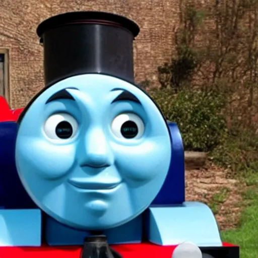 Image similar to thomas the tank engine as the face of god