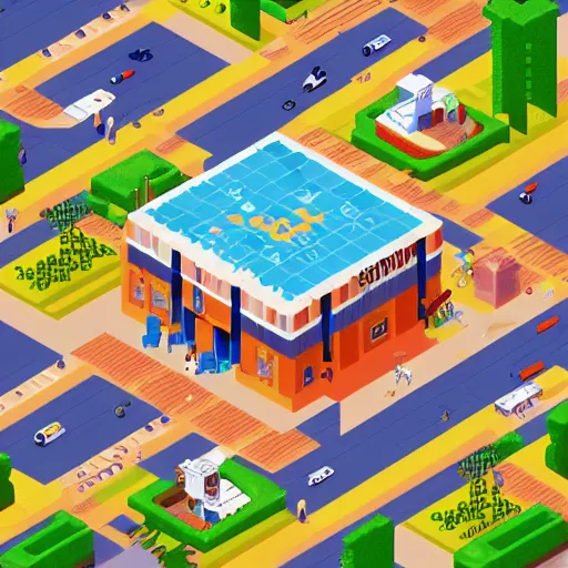 Image similar to pixorama, silicon valley, complex illustration, eboy, ecity, pixel art, isometric illustration, 3 d isometric pixel art, high detailed, trending on artstation