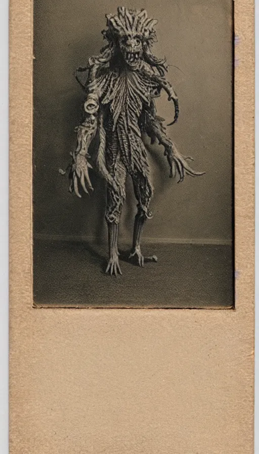 Prompt: daguerreotype of a Demogorgon, fullbody,