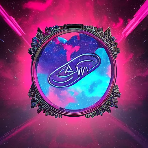 Image similar to a and w vaporwave logo, digital art, cosmic, 3 d high definition, trending on art station, photorealistic, high resolution, 8 k, octane, hyper detailed, insane details, intricate, elite, ornate, elegant trend, highly detailed and intricate, sharp focus, photography, unreal engine