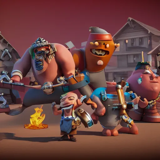 Prompt: 🏘 clash royal style characters, unreal engine 5, octane render, detailed, brawl stars, cinematografic, cinema 4 d, artstation trending, high definition, very detailed, blender