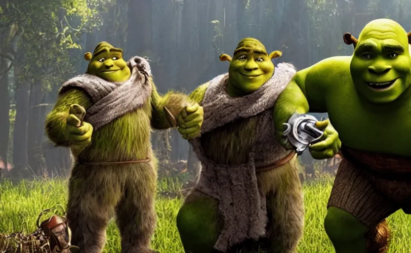 Movie still of shrek wearing warrior armor showing his | Stable ...