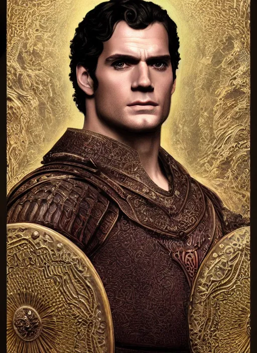 Prompt: Henry Cavill as nobility, beautiful detailed eyes, cute, fantasy, intricate, elegant, highly detailed, digital painting, 4k, HDR, concept art, detailed jewelry, smooth, sharp focus, illustration, art by John William Godward