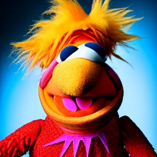 Image similar to studio portrait still of muppet!!!!! heat miser!!!!!! as a muppet muppet as a muppet, 8 k, studio lighting, key light,