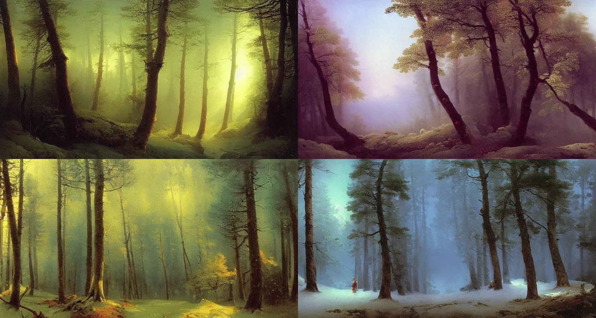 Prompt: forest, art by ivan aivazovsky