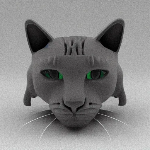 Prompt: 3 d model of a cat