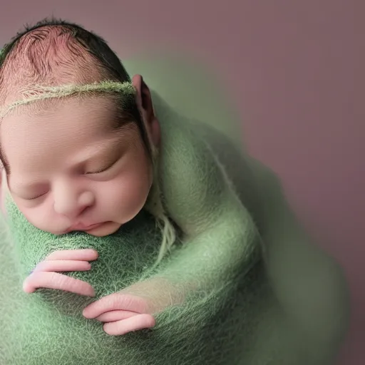 Image similar to beautiful photography of newborn shrek, pastel colors, hyper realistic, 8 0 mm, studio lighting