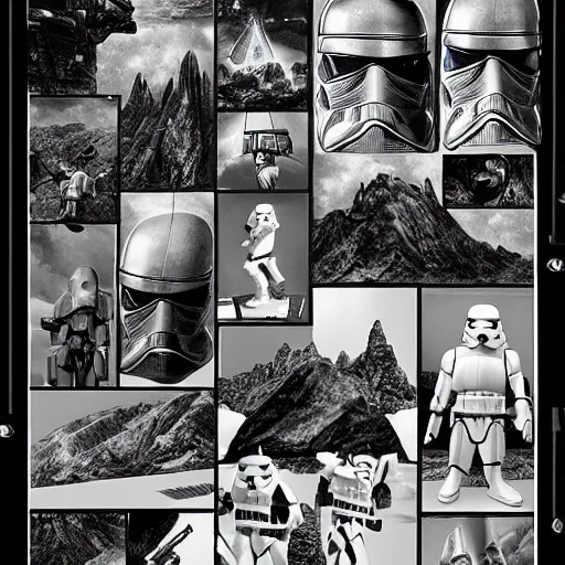 Image similar to inspired by ralph mcquarrie, maz castle, mountains, yoda, c 3 po, stormtroopers, darth vader, the falcon, cinematic, cinematic