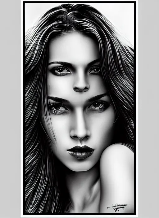 Image similar to up close portrait of a beautiful woman in black and white, photorealistic, upper body, in the style of kevin Kostic, art by diego fazio and diegoKoi stanley lau, intricate, elegant, hyper sharp focus, artgerm, 8k highly detailed