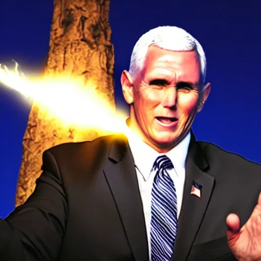 Prompt: mike pence lightning wizard