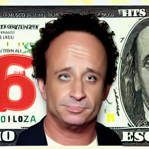 Image similar to pauly shore's face on a $ 1 0 0 bill