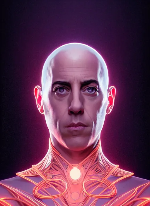 Prompt: symmetry!! portrait of jerry from seinfeld beyond, sci - fi, tech wear, global illumination!! intricate, elegant, highly detailed, digital painting, artstation, concept art, smooth, sharp focus, illustration, art by artgerm and greg rutkowski and alphonse mucha